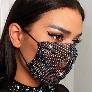 Rhinestone Black Mask